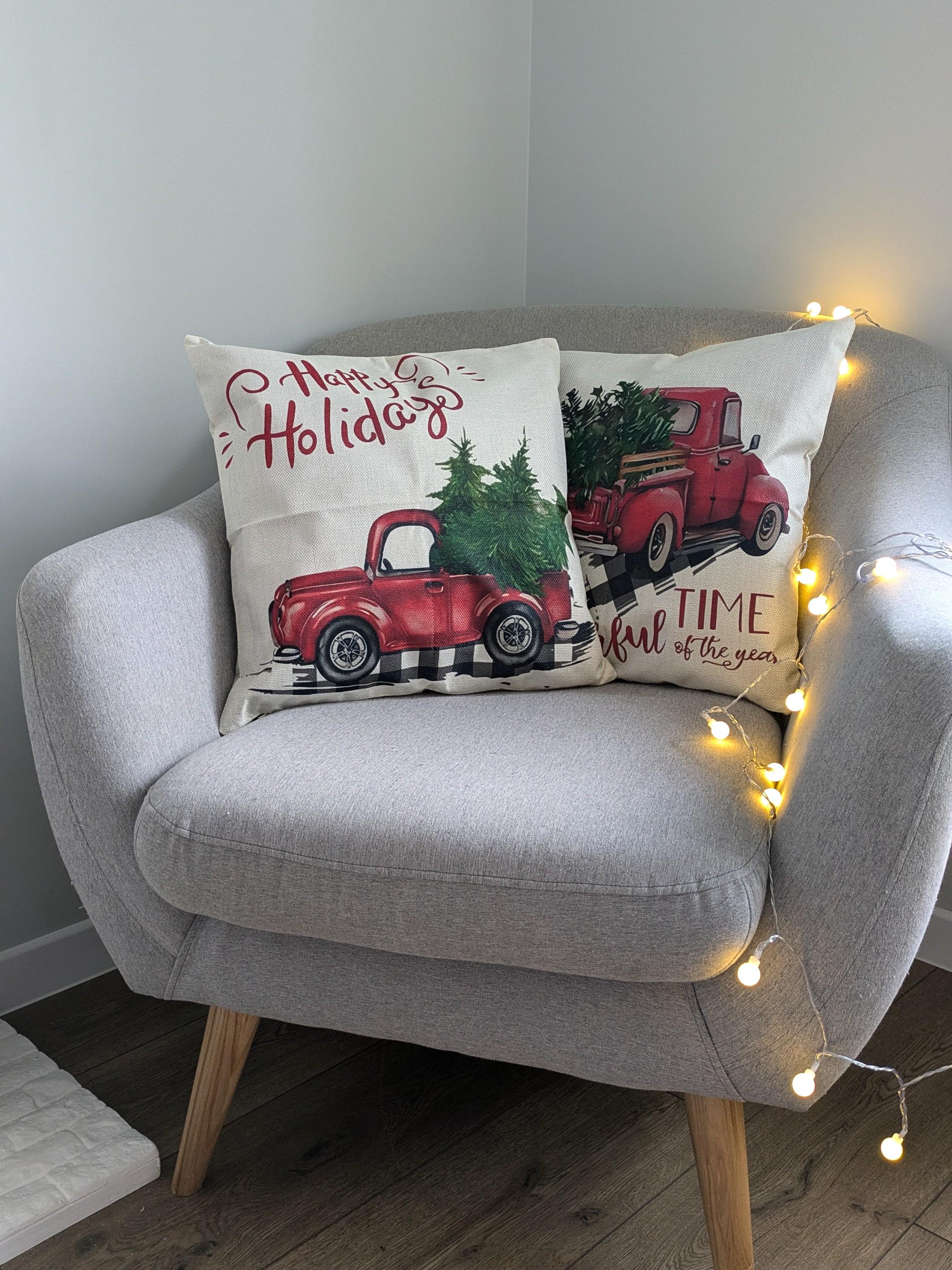 Набір наволочок новорічних Автомобілі 45х45 см (1931) - фото 3 Набір наволочок новорічних Автомобілі 45х45 см (1931) - фото 3