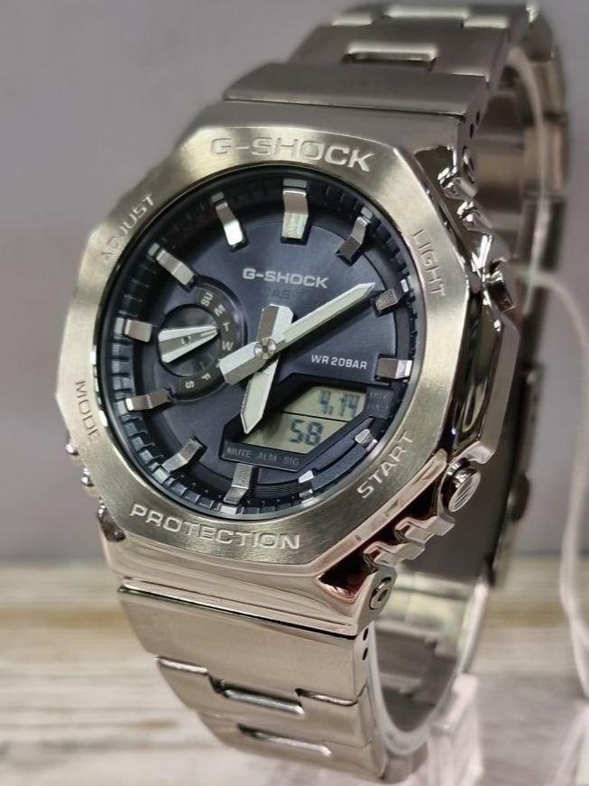 Наручные часы мужские Casio G-Shock GM-2110D-8A ударопрочные с водозащитой 200 м/подсветкой Фиолетовый (3052702321)