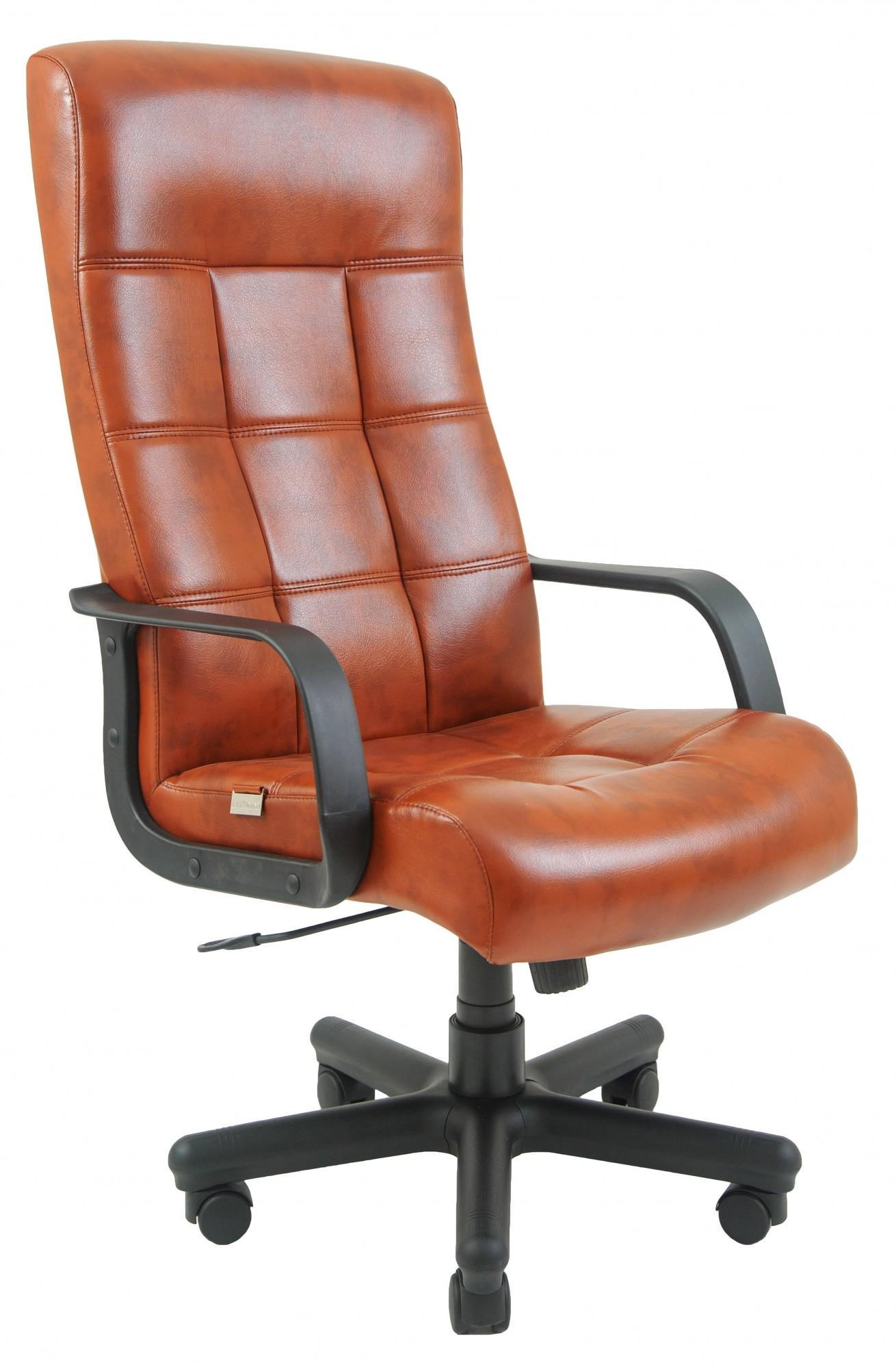 Кресло офисное компьютерное Вирджиния Мадрас Cognac ПлаStick М3 MultiBlock Коричневый