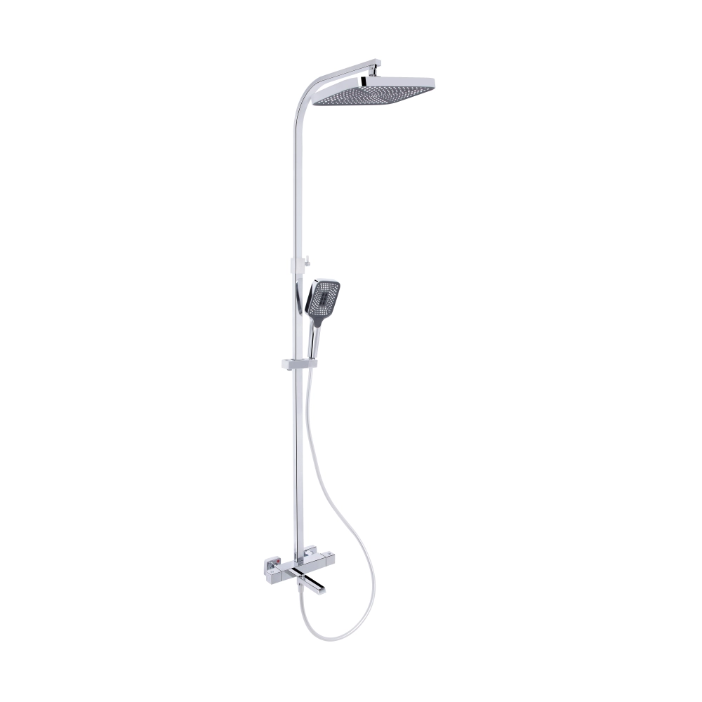 Душевая система Qtap Sloup универсальная термостатическая на три потребителя с изливом Хром (SD00054341)