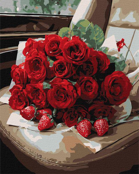 Картина за номерами Ideyka Романтичний букет троянд 40x50 см (KHO3337)