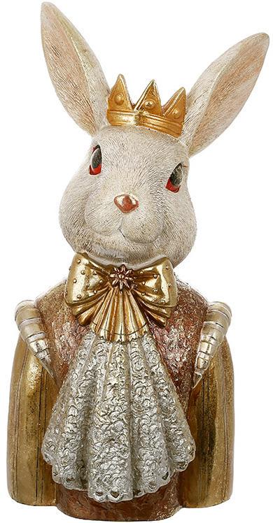 Статуэтка декоративная Кролик-царевич бюст с золотой талией 46 см