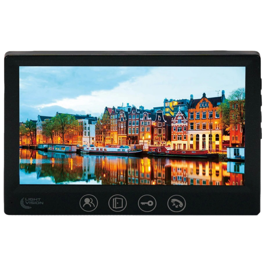 Видеодомофон Light Vision AMSTERDAM FHD 7" IPS Full HD цветной дисплей Черный