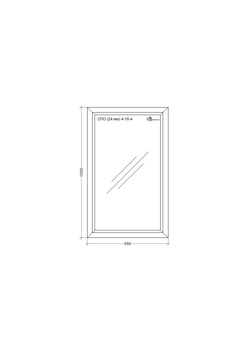 Окно металлопластиковое WDS MiroPlast глухое 650х1050 мм - фото 2