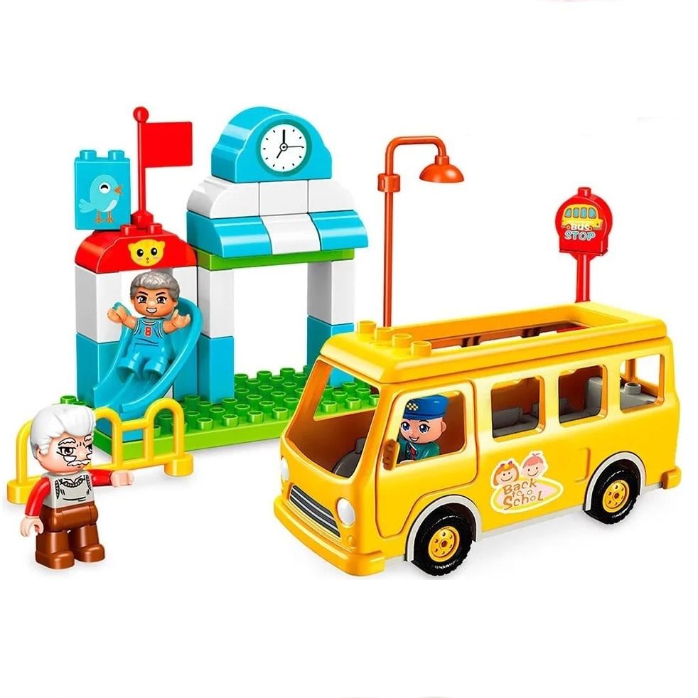 Конструктор QMAN Школьный автобус из пластика на 35 дет. Желтый (150-98-QMN5102)