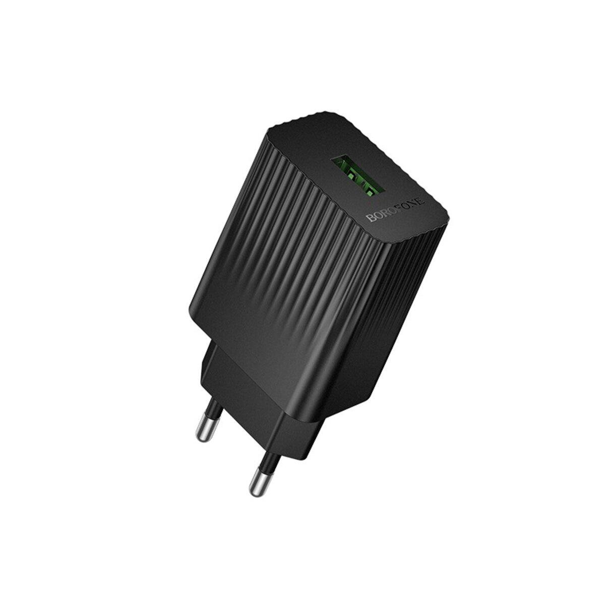 Зарядное устройство для Borofone BAS72A Source Single Port QC3.0 Charger 18W 1xUSB Black (6941991122637)