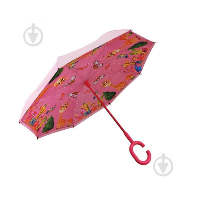 Детский зонт наоборот Up-Brella Giraffe-Pink (жираф)