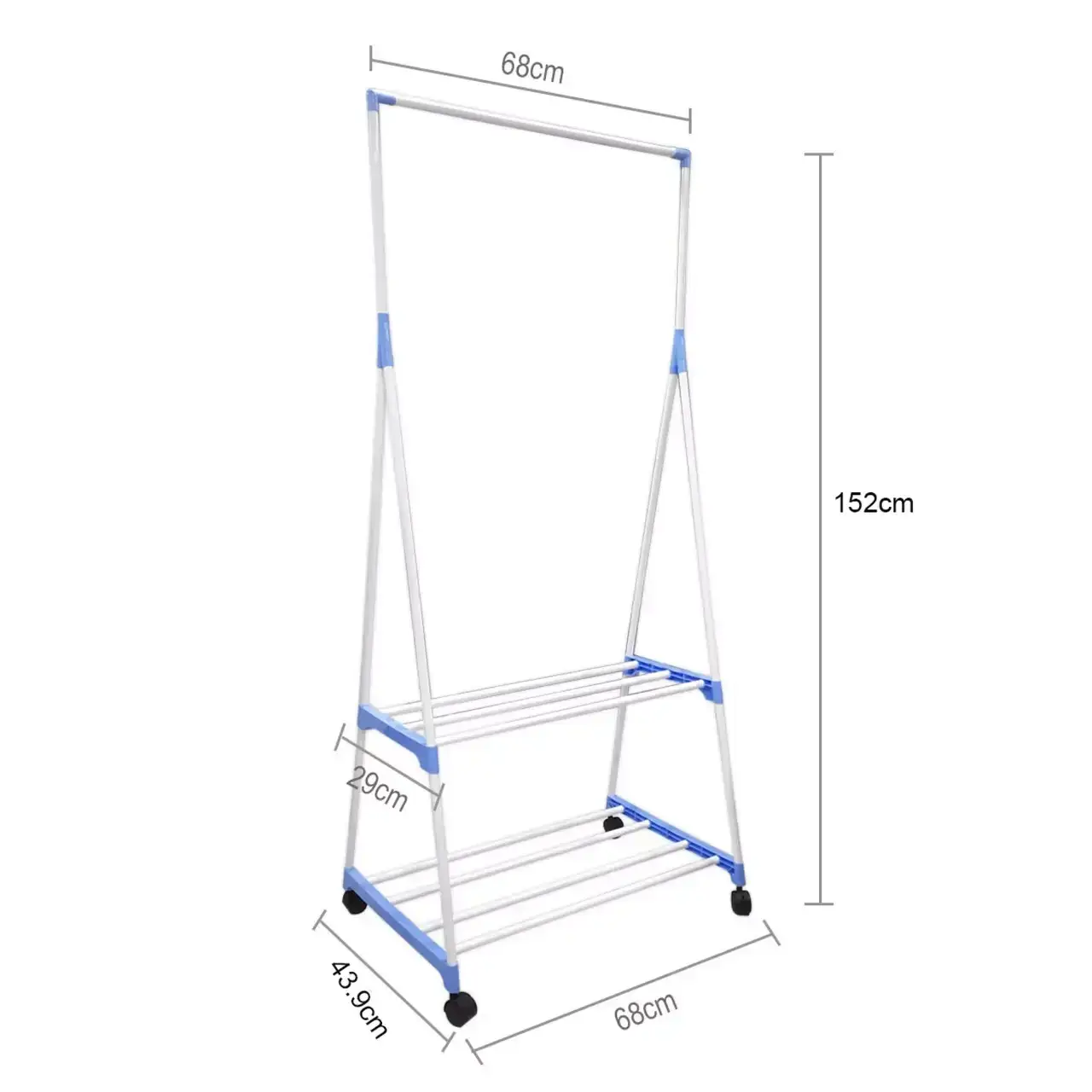 Вешалка для одежды Clothes Rack на колесиках 68х43,9х152 см (AM-326) - фото 3