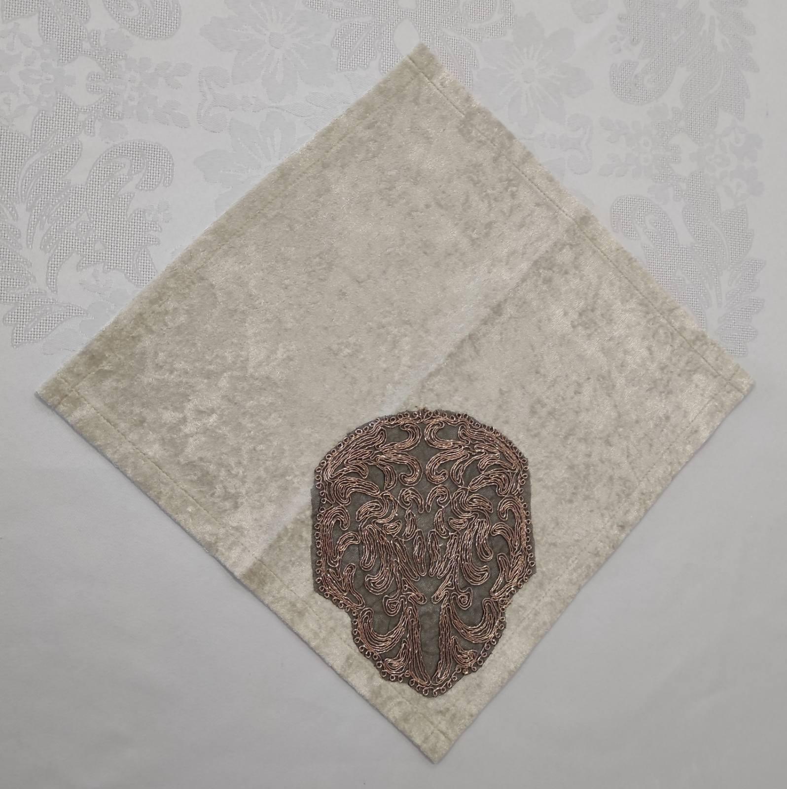 Салфетка велюровая Acme с кружевом 35x45 Harem Cappicino (CN7532)