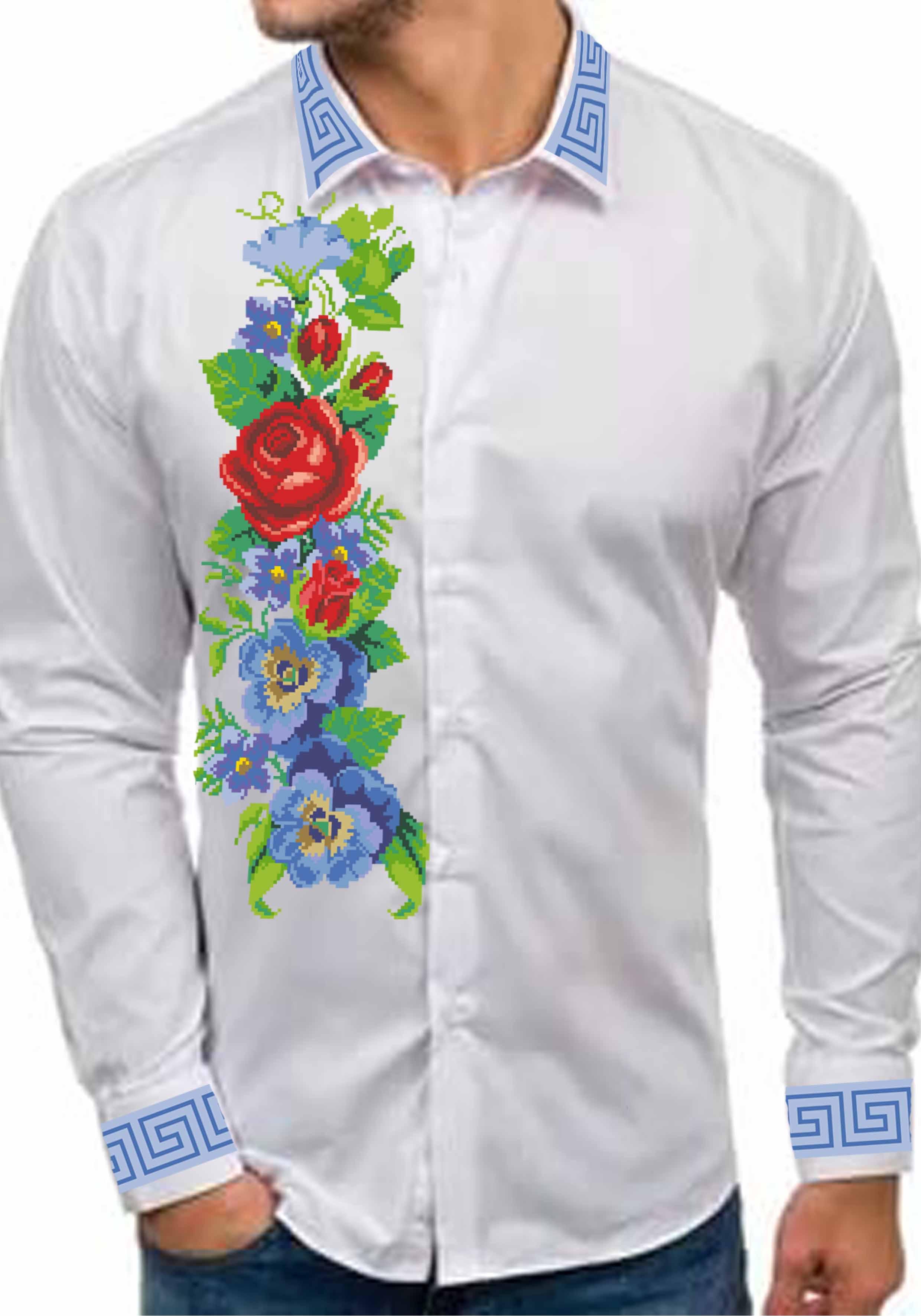 Заготовка для вышивки нитями или бисером рубашка габардин (СЧГ-300)