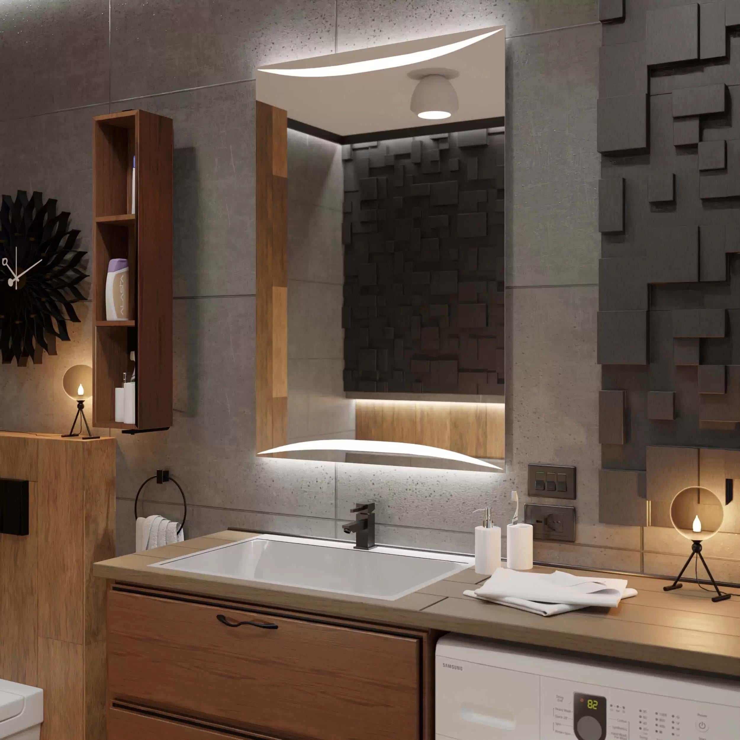 Дзеркало Dim Dzerkal FABRI з LED-підсвіткою 60х70 см (3670)