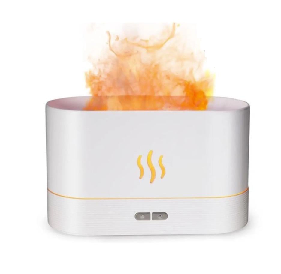 Увлажнитель воздуха Вулкан с эффектом пламени и ночником 7 цветов DQ-7 Белый