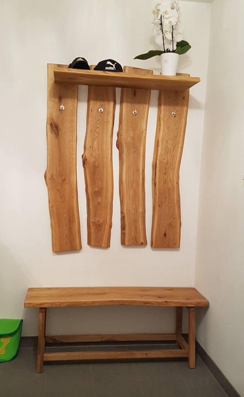 Прихожая деревянная из натурального дерева ясень 1500х100х300 Бежевый (DV847384)