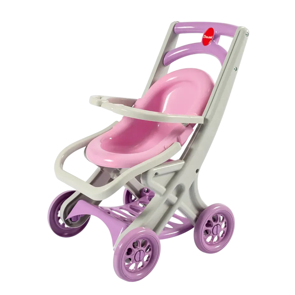 Візочок-шезлонг для ляльок і пупсів Doloni Toys з пластику 56 см Сіро-рожевий (150-98-0122/04)