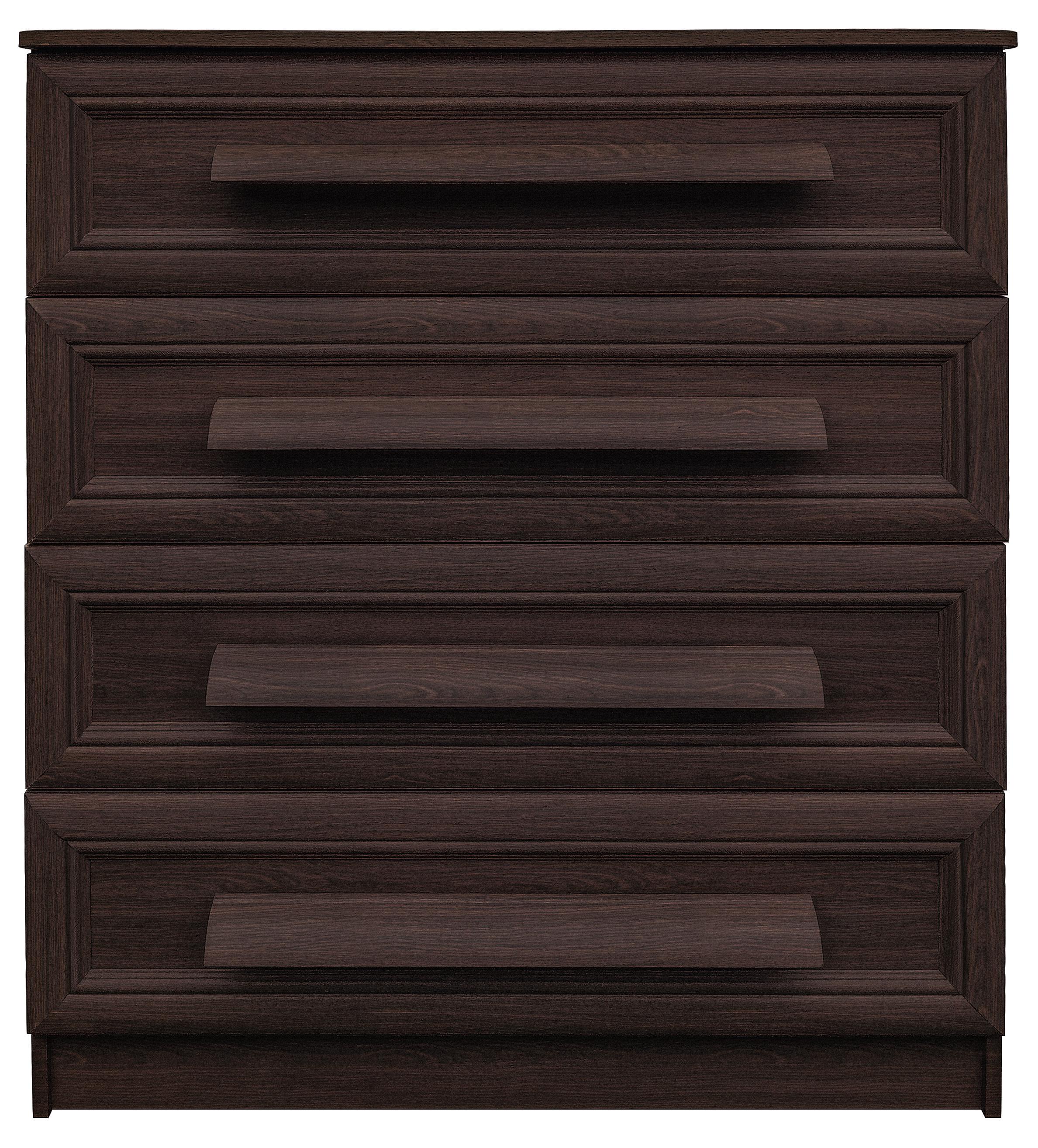 Комод МАКСІ-МЕблі Оскар МДФ накладки кіска 4 ящиків Венге магія (12467)