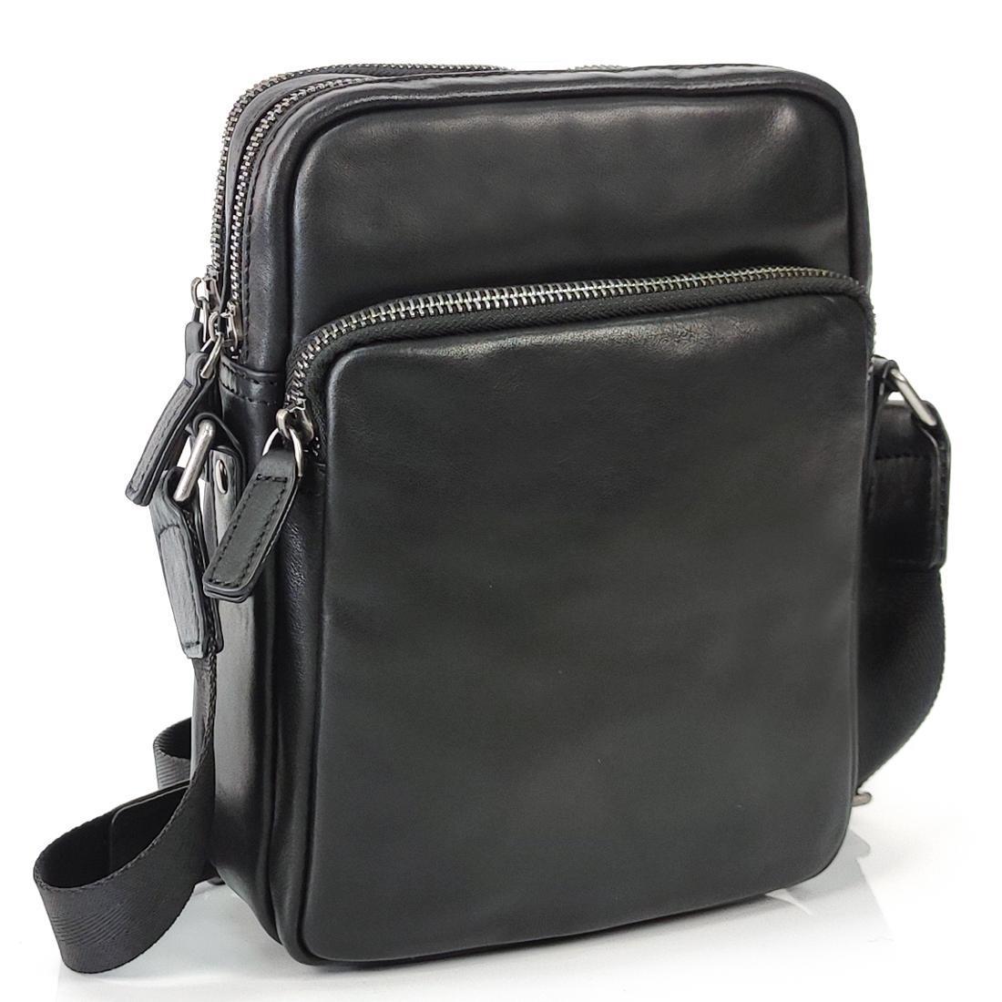 Сумка мужская кожаная Tiding Bag 168A Черный (2656558902)