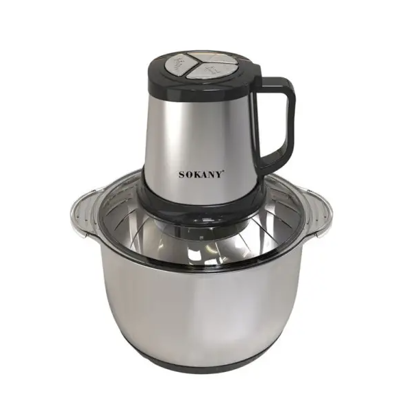 Чоппер кухонный Sokany SK-7015 с чашей на 3,9 л Стальной