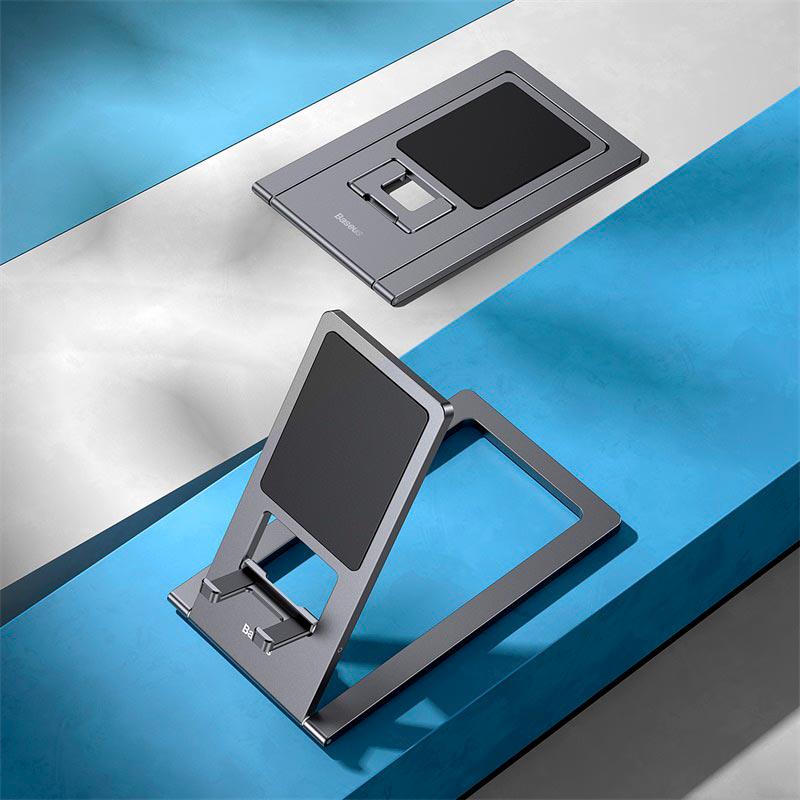 Держатель для телефона BASEUS LUKP000013 Foldable Metal Desktop Holder Grey (575677) - фото 10