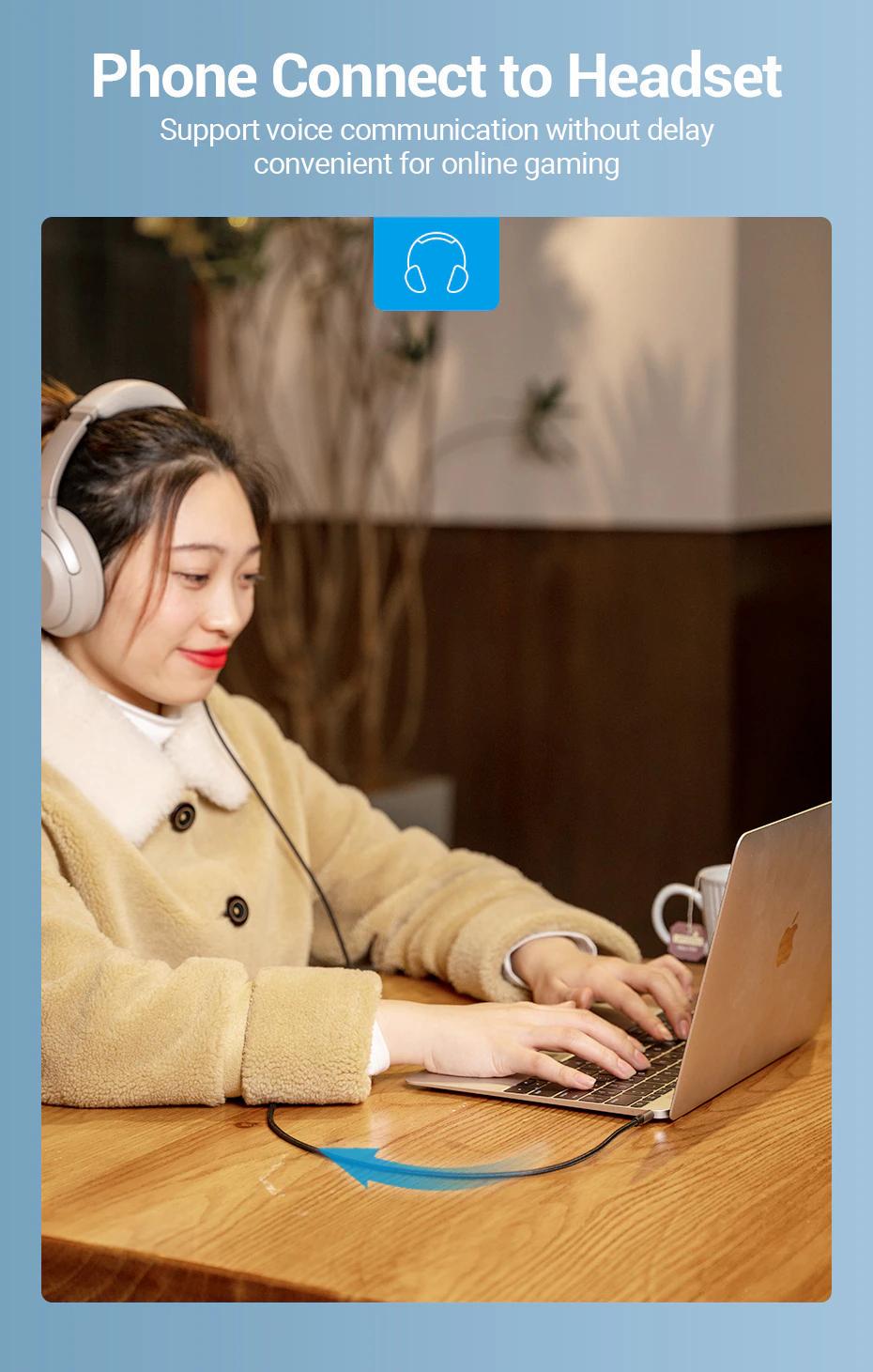 Кабель з підтримкою мікрофону Vention 3.5 мм minijack TRRS стерео AUX 4-піновий Плоский 1 м Чорний (BAQHF) - фото 5 Кабель з підтримкою мікрофону Vention 3.5 мм minijack TRRS стерео AUX 4-піновий Плоский 1 м Чорний (BAQHF) - фото 5