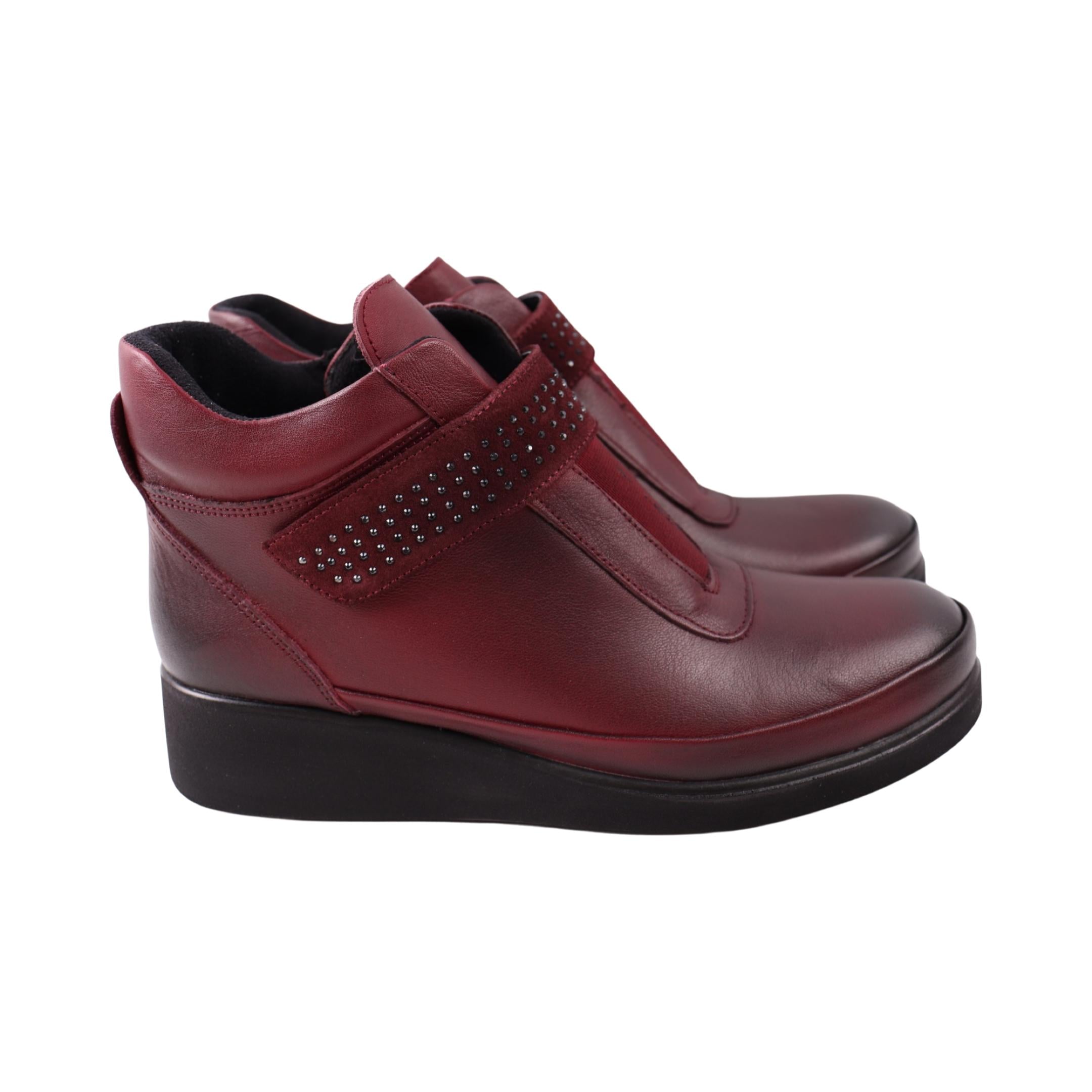 Ботинки женские Kesim натуральная кожа р. 37 Бордовый (180-23DHC)