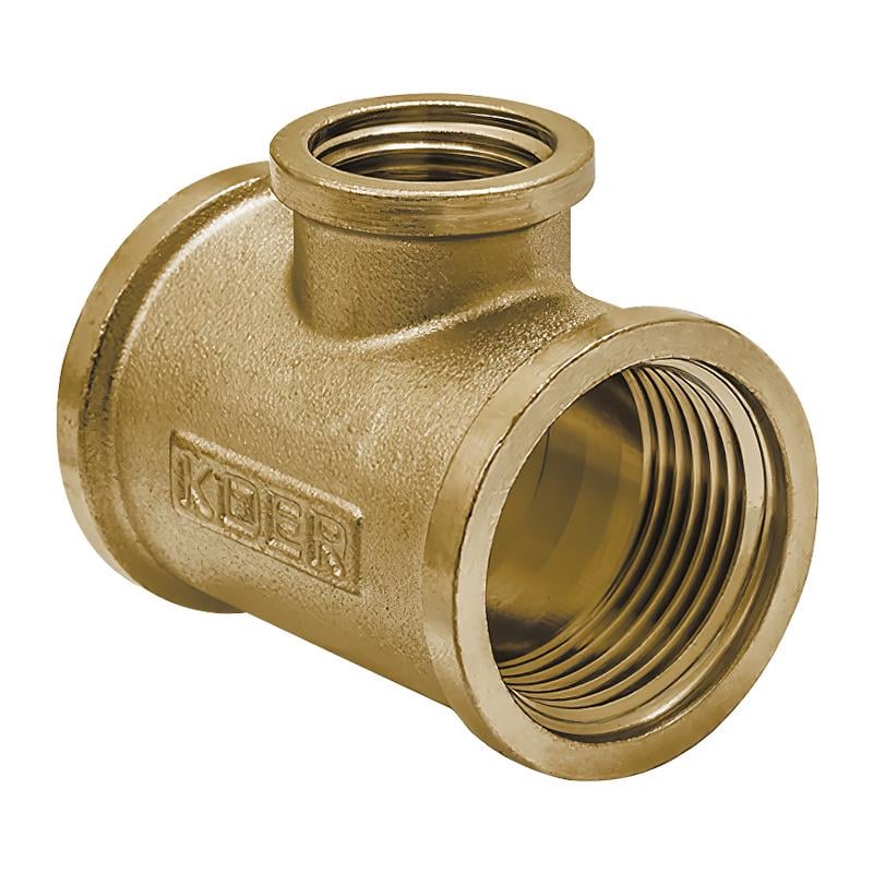 Тройник KOER KR3034 латунь внутренняя-внутренняя-внутренняя 3/4"x1/2"x3/4" (114571)
