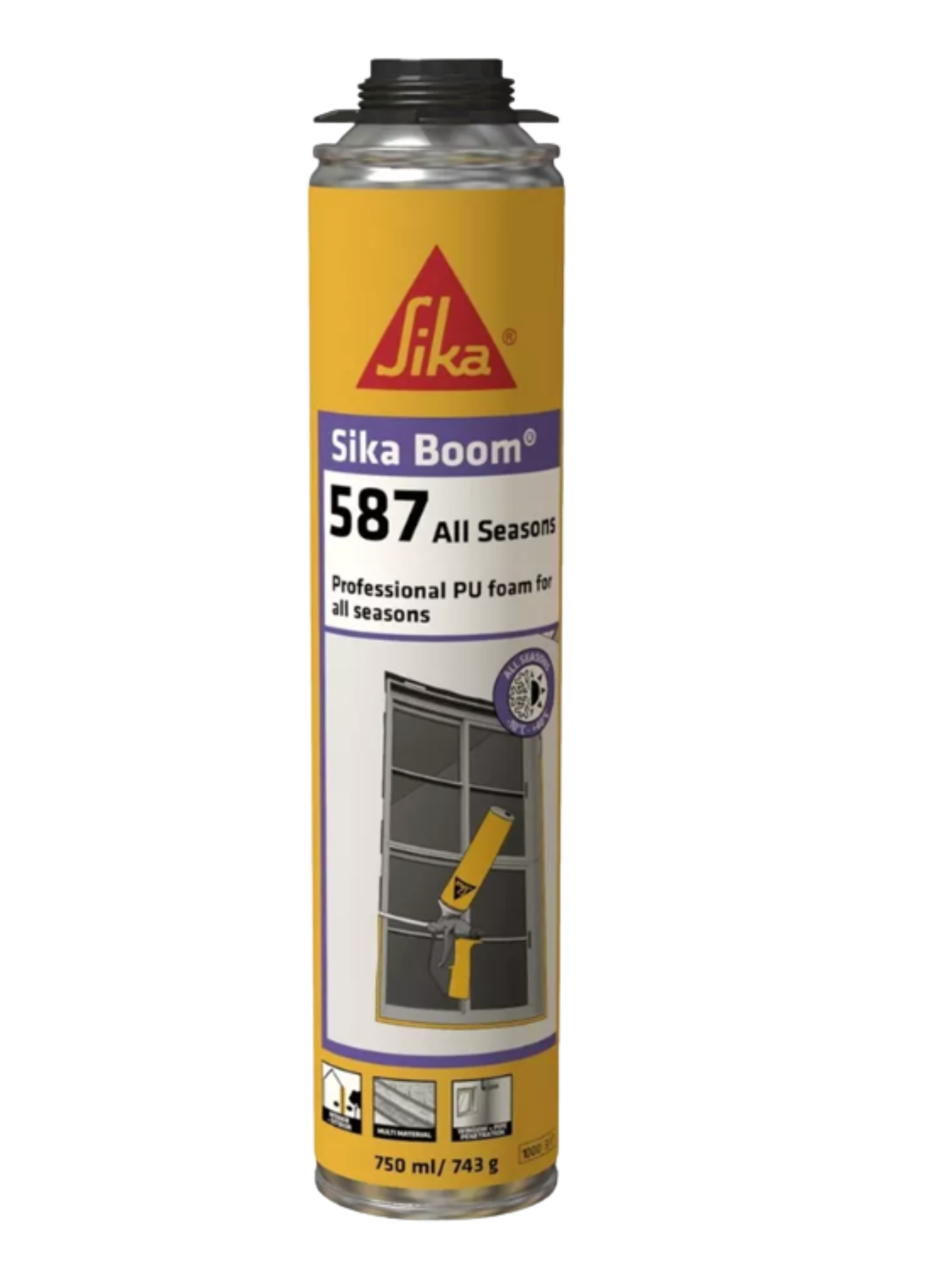 Пена монтажная полиуретановая Sika Boom-587 All Seasons всесезонная саморасширяющая 750 мл (714795)