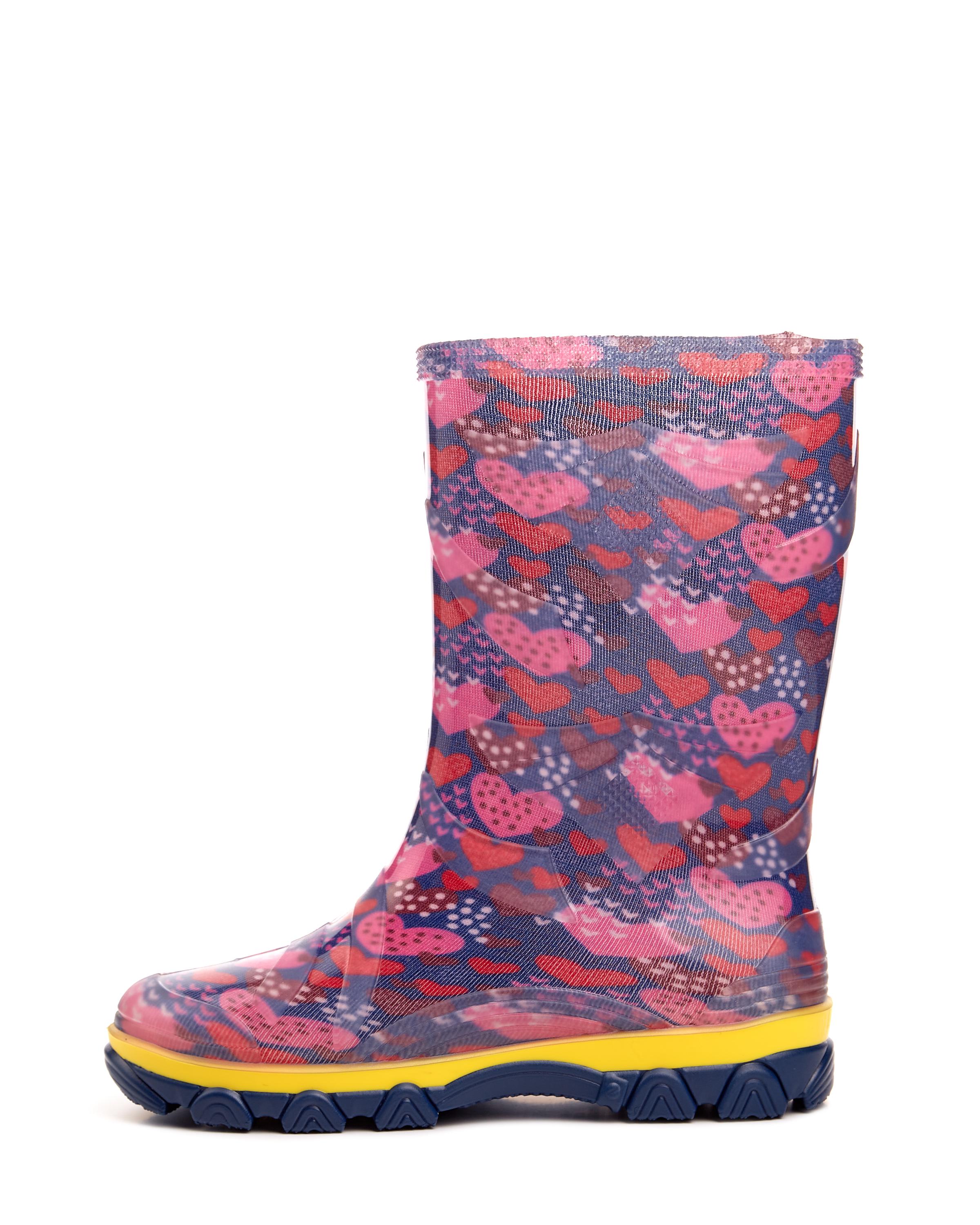 Дитячі гумові чоботи для дівчинки Litma р. 35 Сердечка рожеві на синьому фоні - фото 4 Дитячі гумові чоботи для дівчинки Litma р. 35 Сердечка рожеві на синьому фоні - фото 4