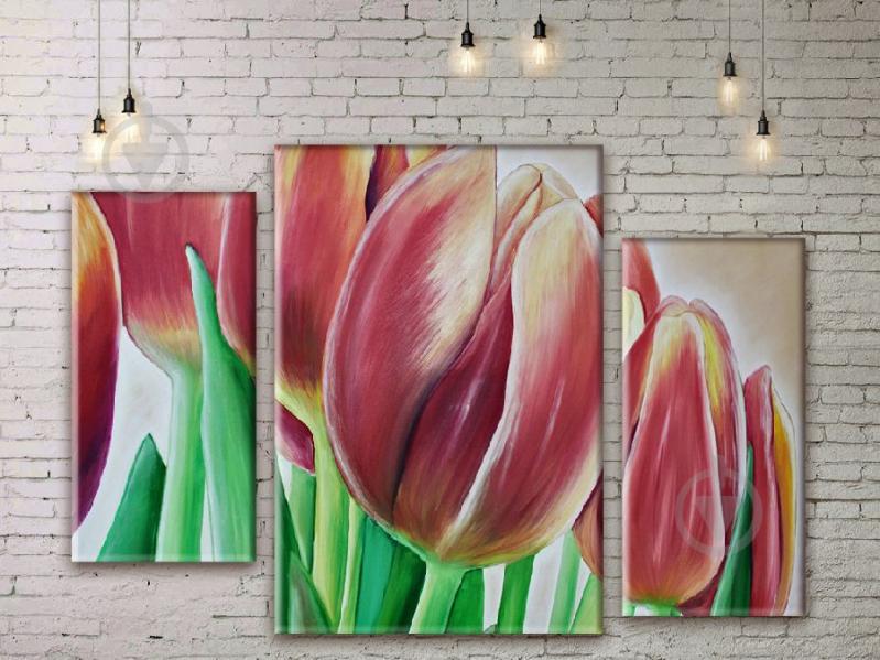 Модульная картина ArtStar цветы Тюльпаны ADFL0049 размер 120 х 180 см