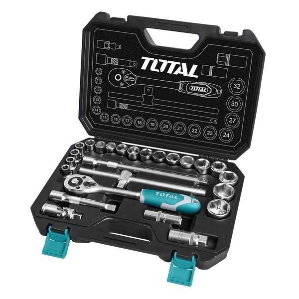 Набор инструментов Total ключей/головок торцевых 1/2" 25 предм. (THT121251)