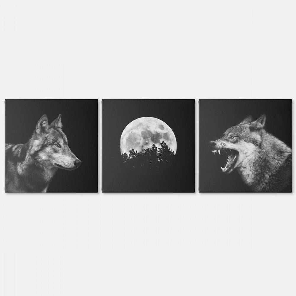 Модульная картина Malevich Store Wolf из трех частей 111x35 см (MK322407)
