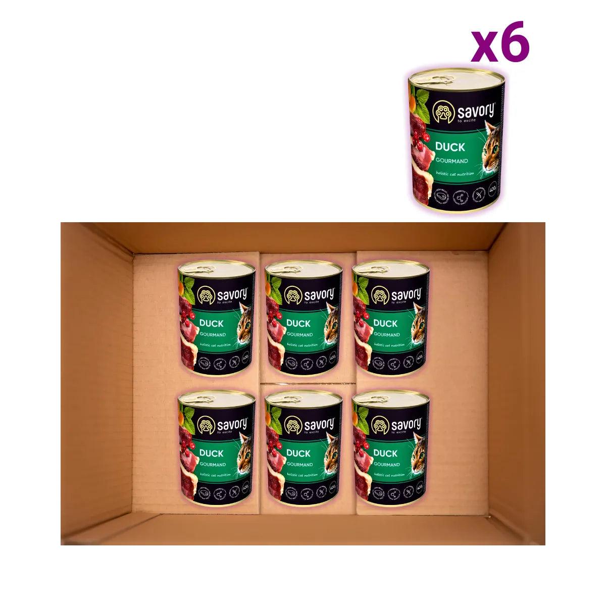 Корм влажный для привередливых кошек Savory с уткой 400 г х 6 шт. (P30624) - фото 2
