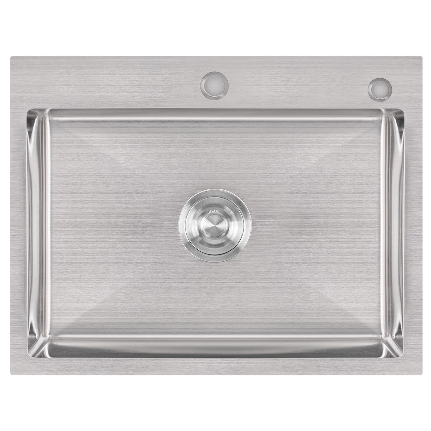 Мийка кухонна Lidz LIDZH5845BRU3010 з нержавіючої сталі прямокутна 580x450 мм 1 мм (25977163)