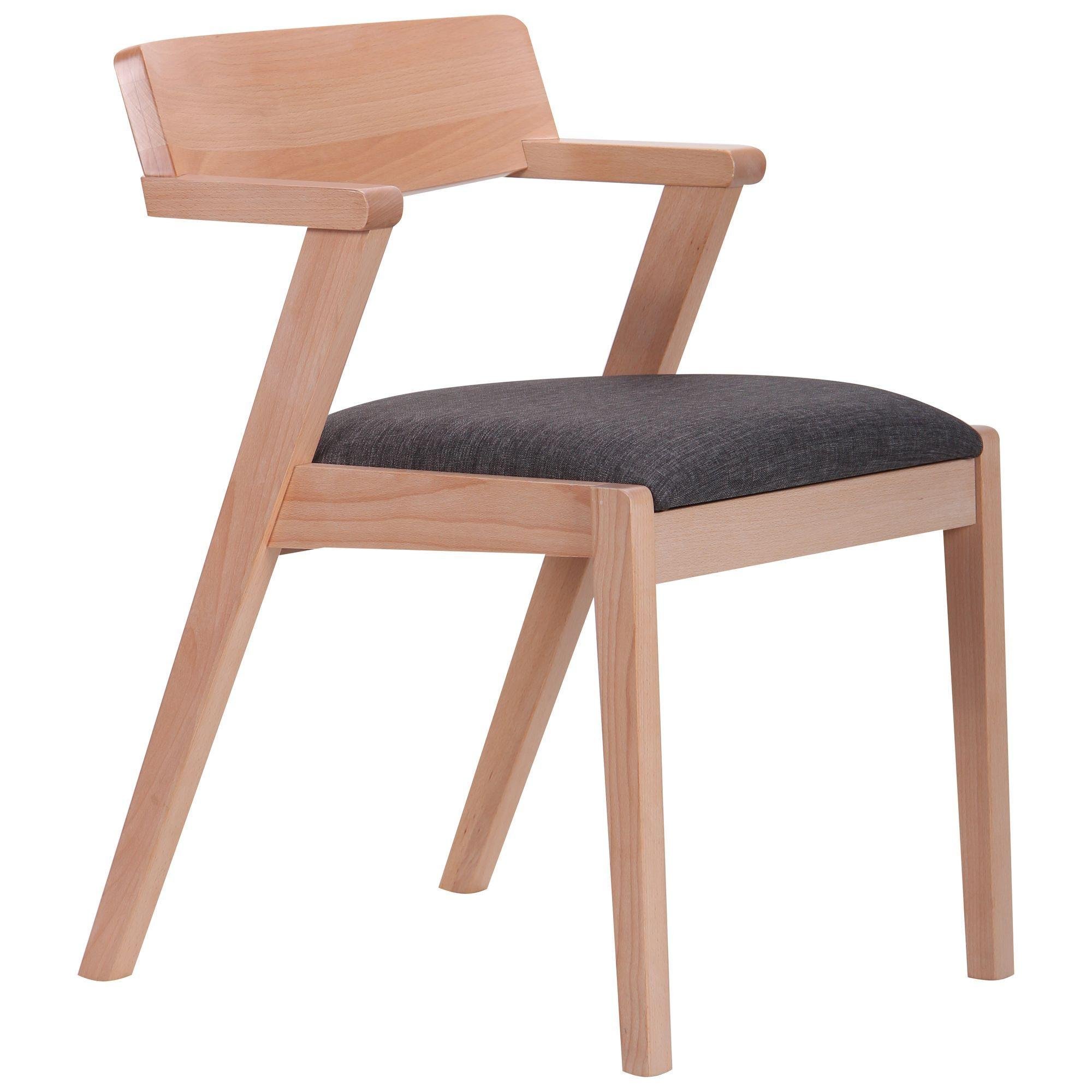 Стул AMF Рокфор из дерева и ткани Бук беленый/Антрацит (545025)