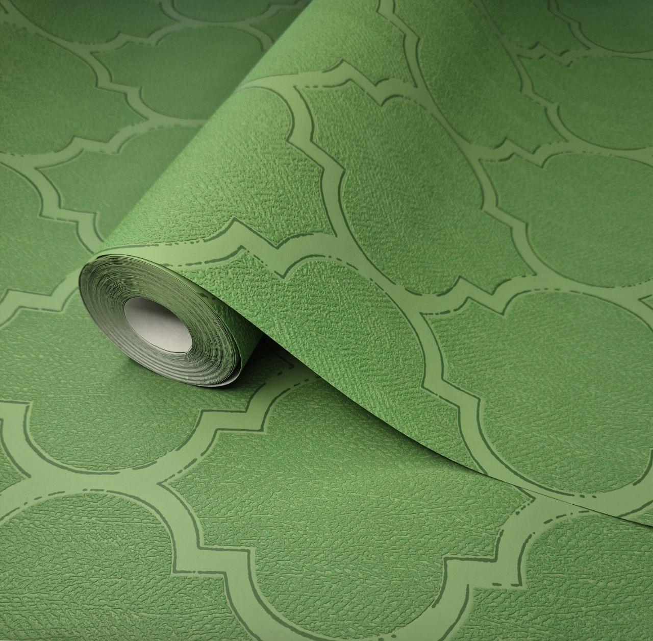 Обои виниловые Marburg 10х0,53 м Зеленый (57146)