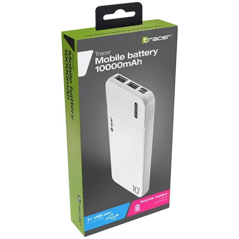 Повербанк Tracer Powerbank TRABAT46958 10000 мАч 2 A White (12893936) - фото 2