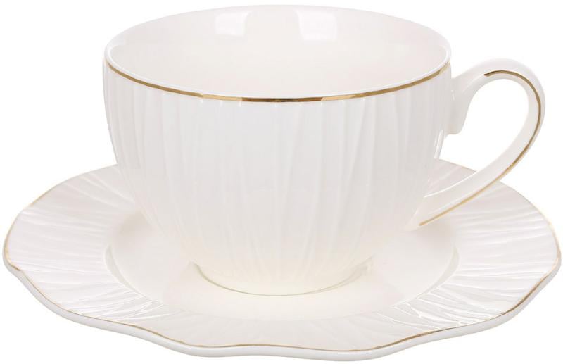 Набор фарфорового набора Modern 6 чашек 250 мл и 6 блюдец White
