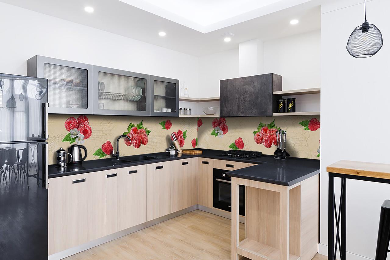 Кухонный фартук Малина/красные ягоды из самоклеющейся виниловой пленки 60х300 см Бежевый Кухонный фартук Малина/красные ягоды из самоклеющейся виниловой пленки 60х300 см Бежевый