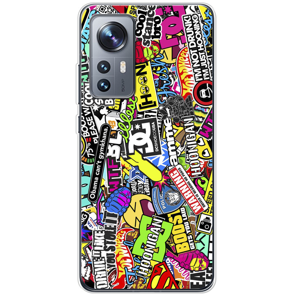 Чохол BoxFace Xiaomi 12 / 12X Multicolored Inscriptions Прозорий силікон (44529-up880-44529)