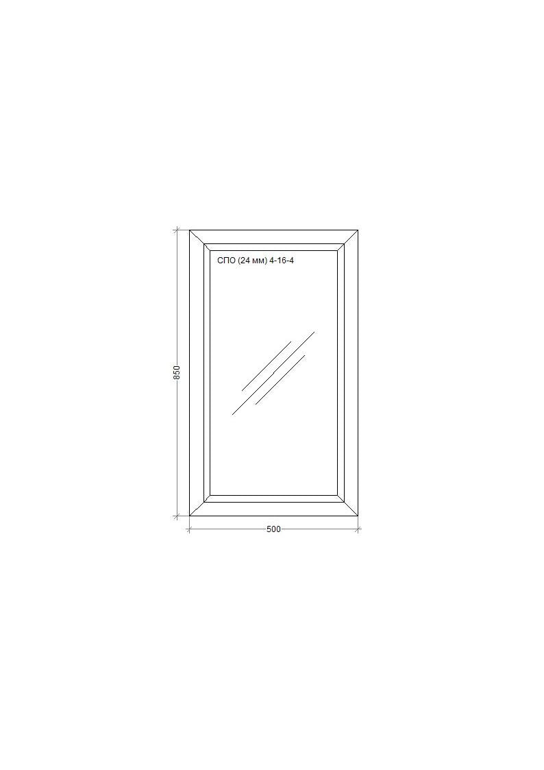 Окно металопластиковое WDS Miroplast глухое 500х850 мм (M.0.24.50.85 ) - фото 2