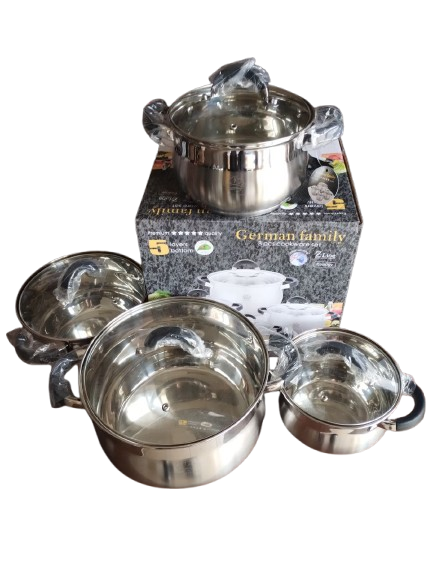 Набір каструль з кришками German Family GF-2045 нержавіюча сталь 8 пр. (GF-2045) - фото 6 Набір каструль з кришками German Family GF-2045 нержавіюча сталь 8 пр. (GF-2045) - фото 6