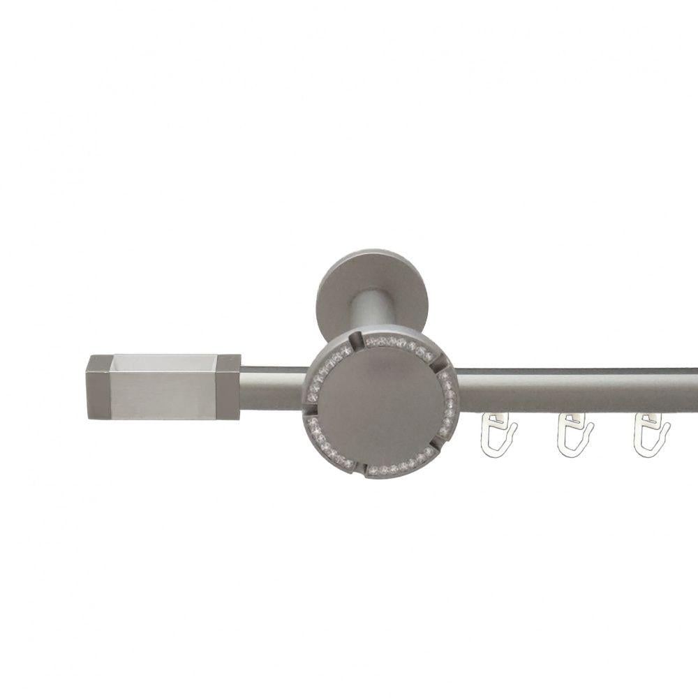 Карниз Orvit Квадро металевий однорядний розета реверс фламо профільна труба 19 мм 300 см Сатин (00-00015255)