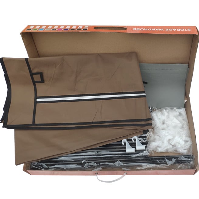 Шкаф тканевый каркасный HCX-8890 brown 90х45х170 см Коричневый - фото 3 Шкаф тканевый каркасный HCX-8890 brown 90х45х170 см Коричневый - фото 3