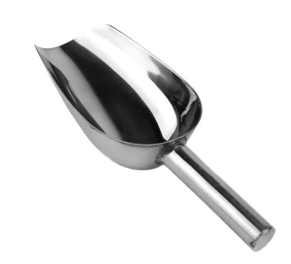 Совок для льда сыпучих продуктов и круп нержавеющая сталь L 27 см чаша 18x12 см 400 г (438599160)