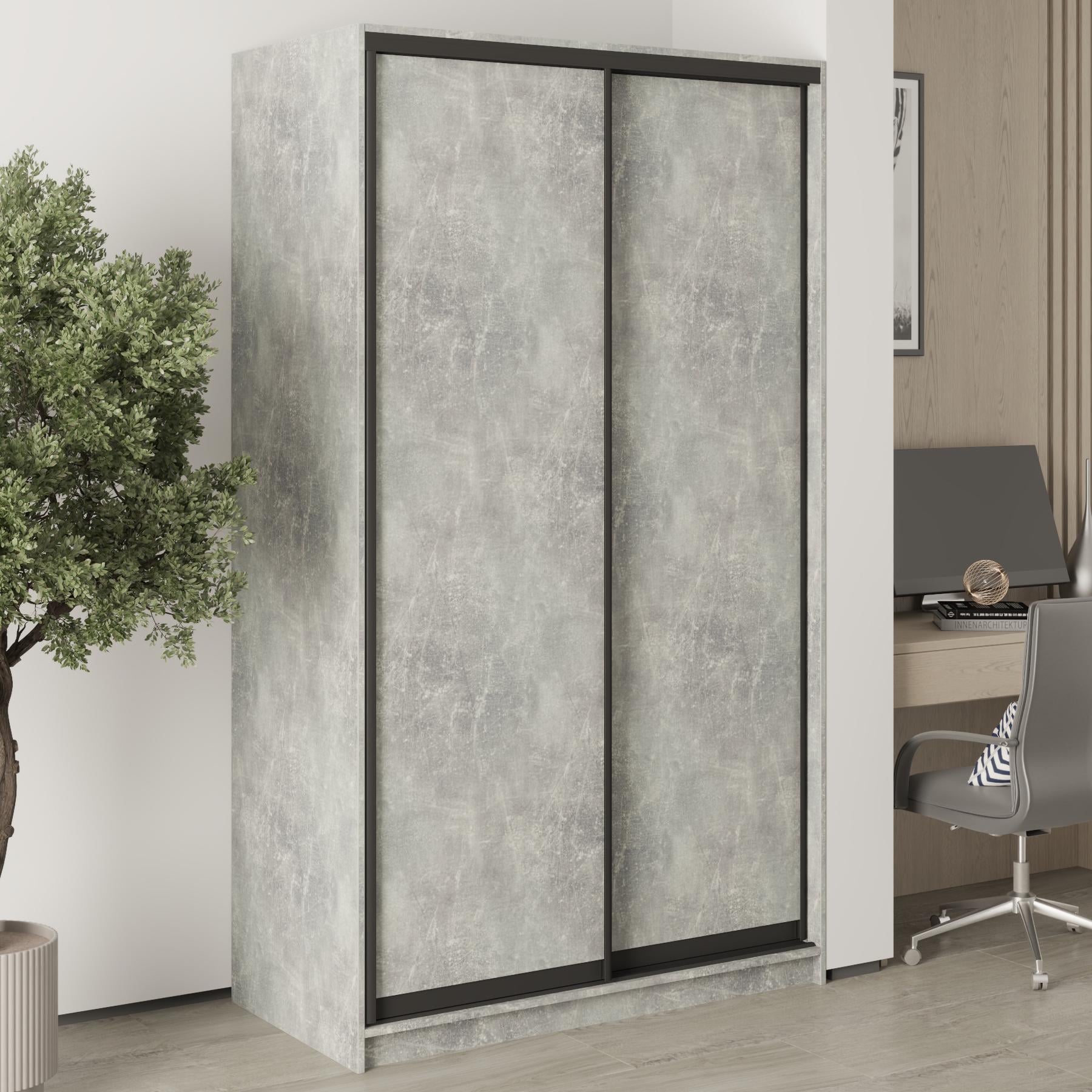 Шафа-купе дводверна MebelStar Стандарт BG 2 ДСП 120x60x210 см Бетон (MBS-10914)