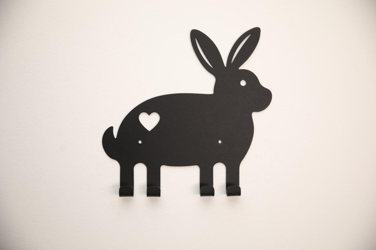 Вішалка дитяча у вигляді Зайчика 25,5х25,5 см 4 гачки (MLA-6)