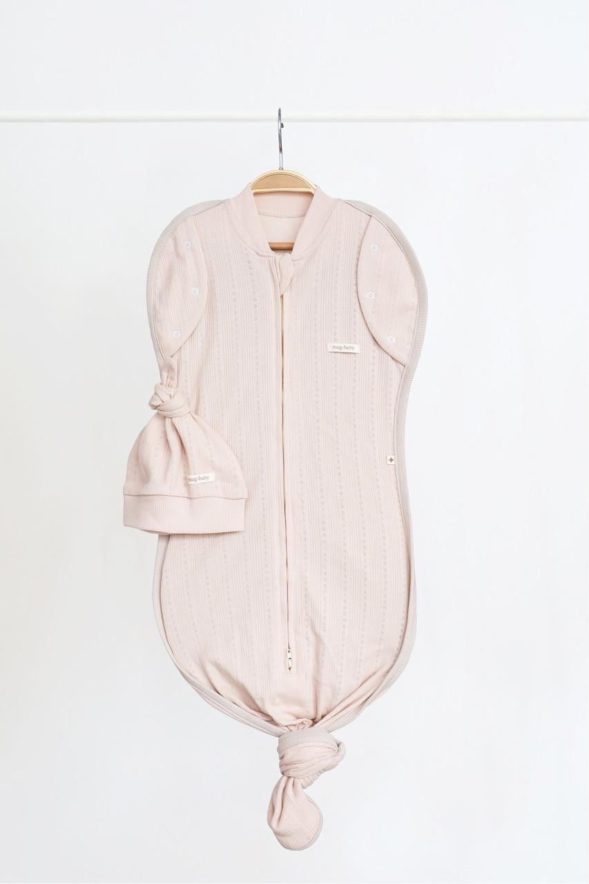 Пеленка на молнии с шапочкой Каспер безразмерная перфорированная Пудровый