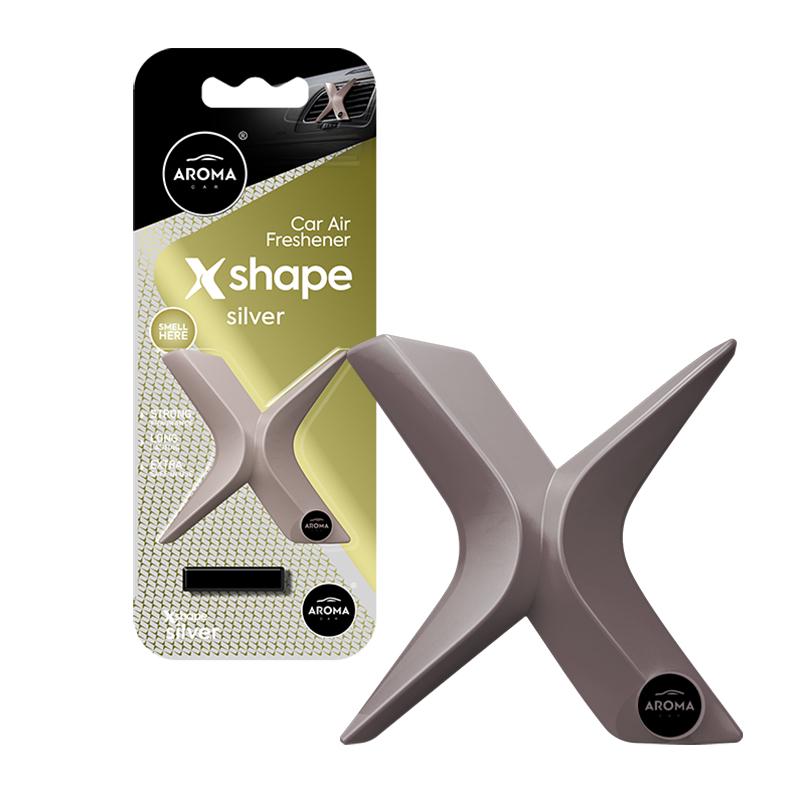 Ароматизатор на дефлектор Aroma Car X SHAPE 10г - SILVER сухой