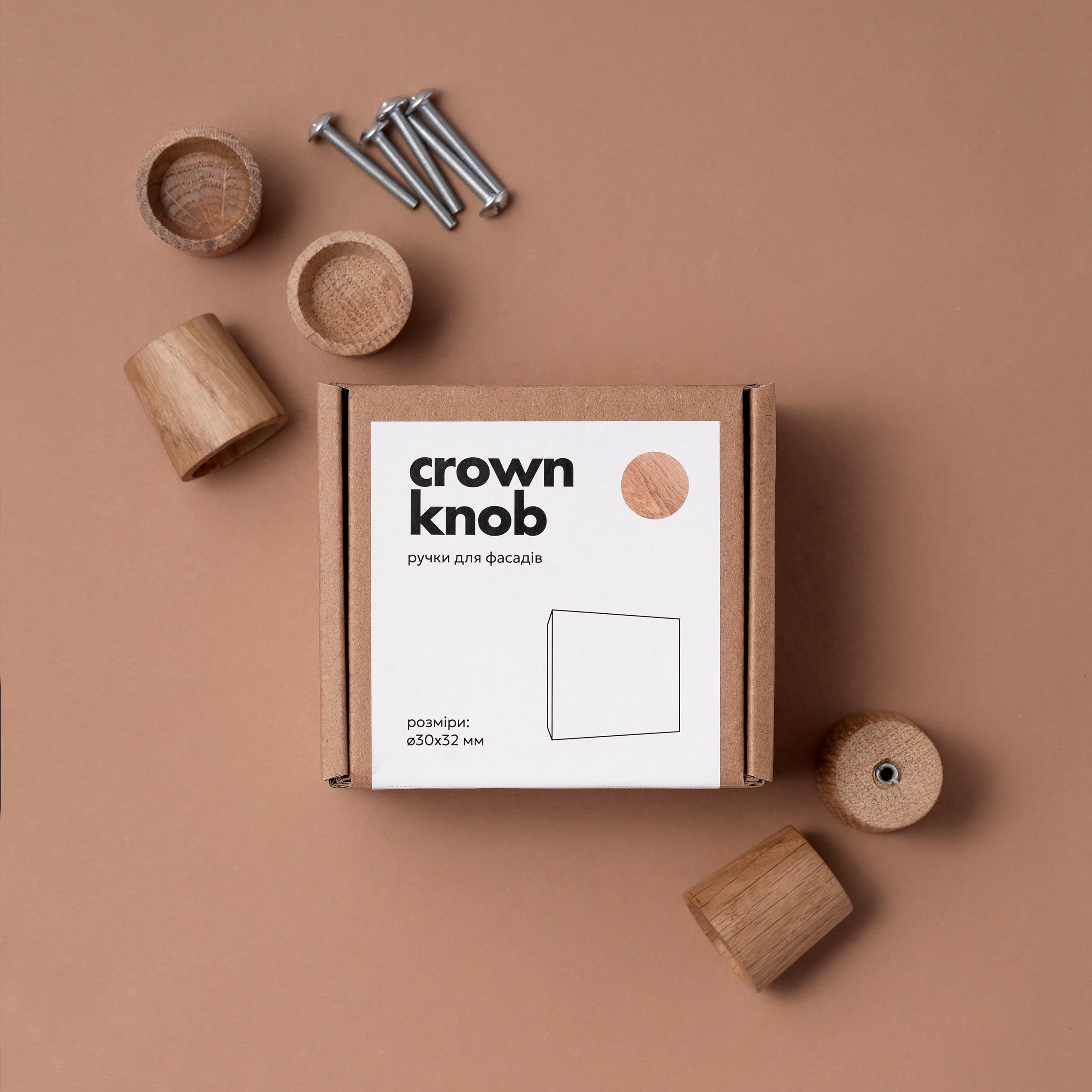 Набор мебельных ручек Crown Knob 5 шт. Дуб - фото 3 Набор мебельных ручек Crown Knob 5 шт. Дуб - фото 3