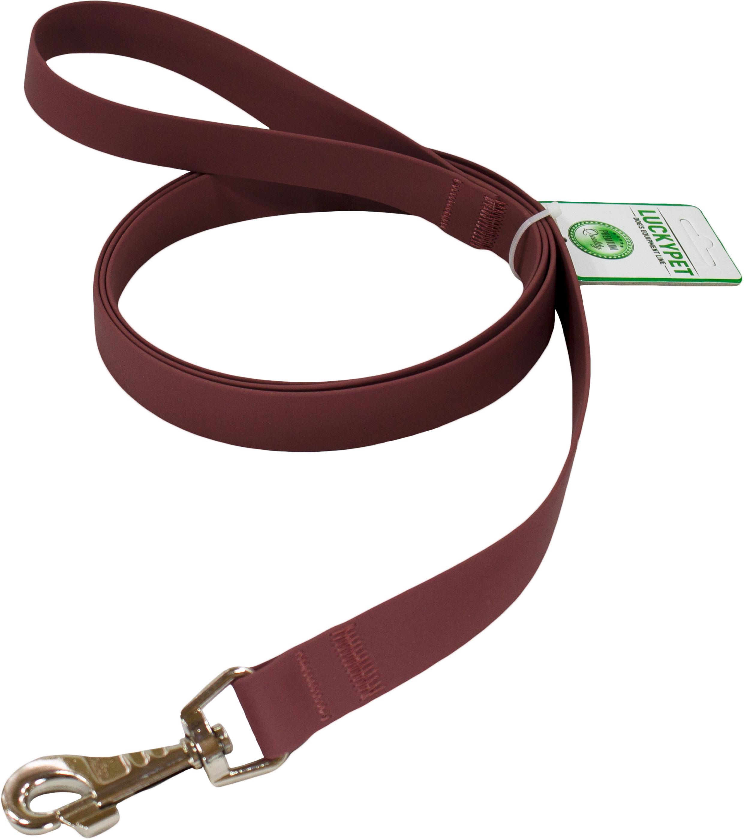 Поводок Lucky Pet из водонепроницаемой ленты 2,5x120 см Бордовый (4820224216553)