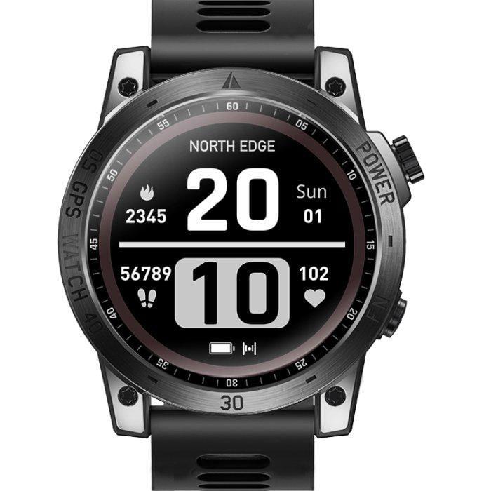 Смарт-часы мужские North Edge CrossFit GPS с компасом из поликарбоната 46,5х13,5 мм Черный (150-96-6011)